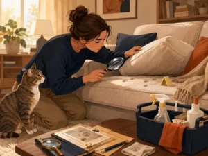 cat peed on couch