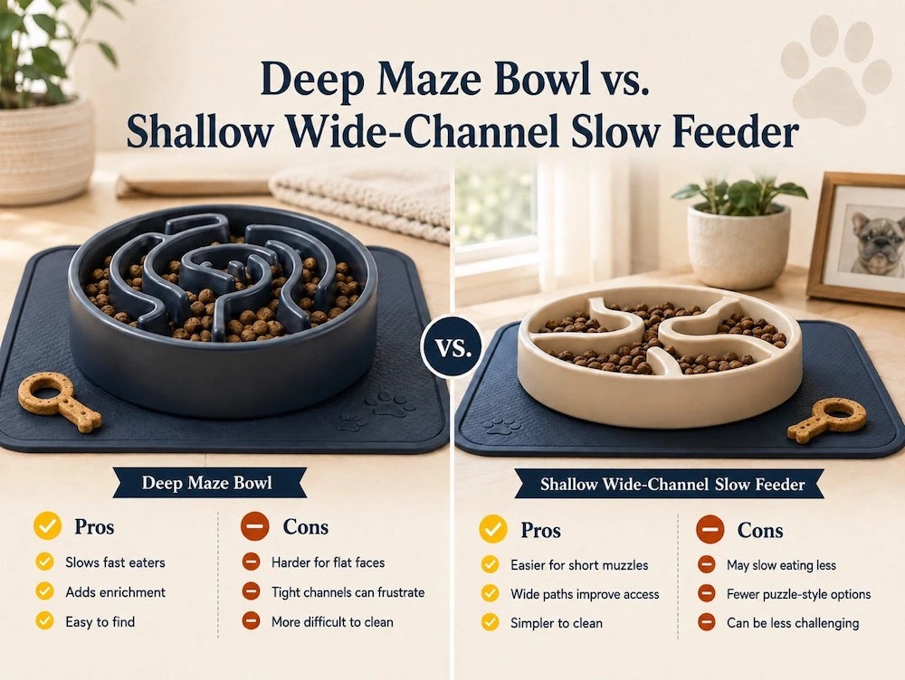 shallow vs deep slow feeders